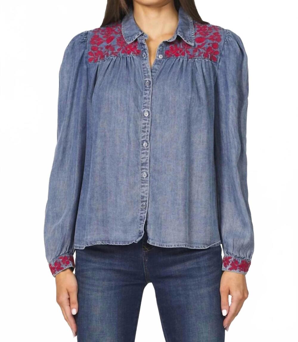NEW DEAR JOHN DENIM jessie denim top in blue